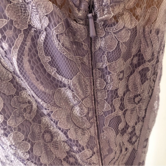 🌿 REVIEW 🌿 womans maxi dress purple capped sleeve lace elegant size 10 - Picture 9 of 11